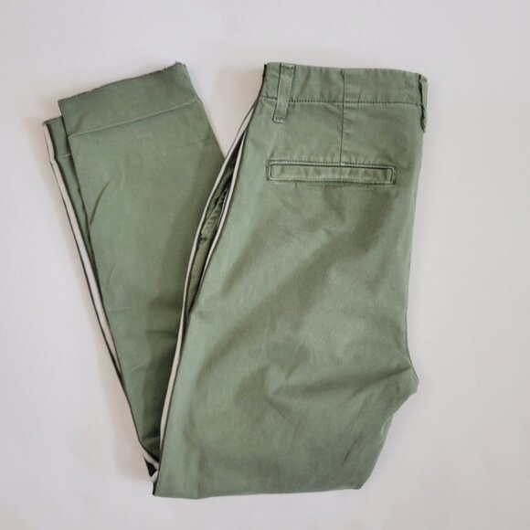 L'Agence Jem Brigade Denim Cropped Trouser Side Stripe Pant, Green - Picture 6 of 13